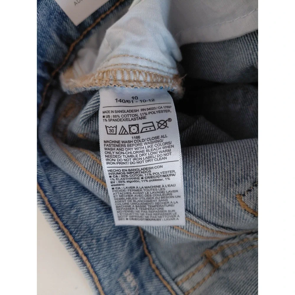 NWT High Rise Flare Old Navy Light Wash Denim Butterflies Girls 10 Adj Waist